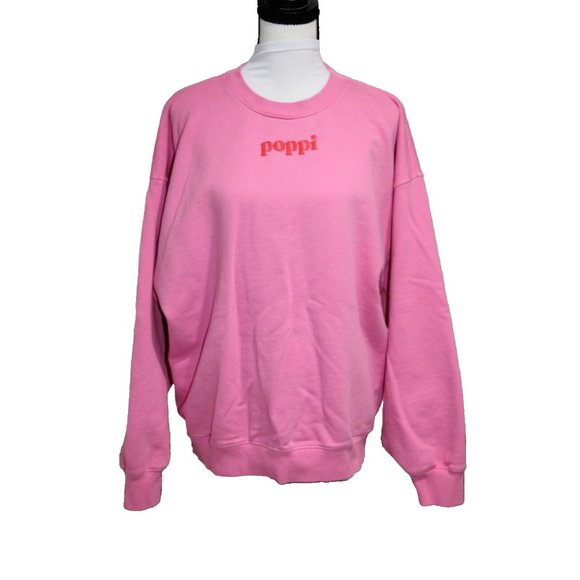 Poppi Soda Crew Neck Pullover Hoodie The Future Served Fresh Pink Medium - Picture 2 of 6
